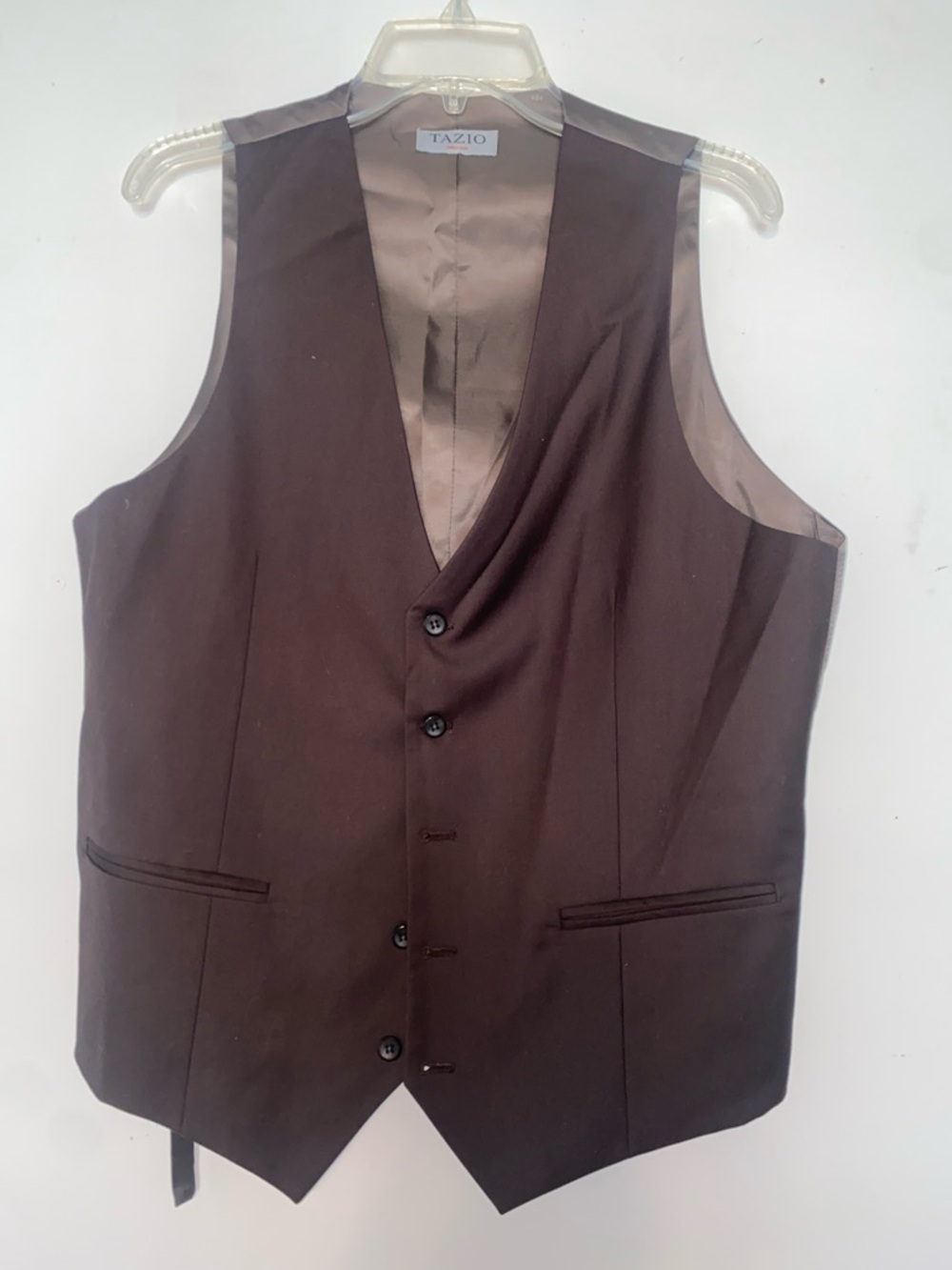 Tazio Men's Brown Dress Vest - Classic Formal Waistcoat